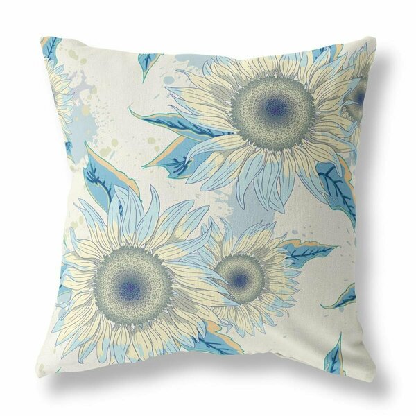 Palacedesigns 26 in. Sunflower Indoor & Outdoor Zippered Throw Pillow Beige & Yellow PA3102707